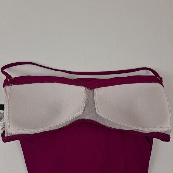 Lauren Ralph Lauren Size 12 Fuchsia Tankini Top Removable Single Strap Swim - Picture 10 of 13